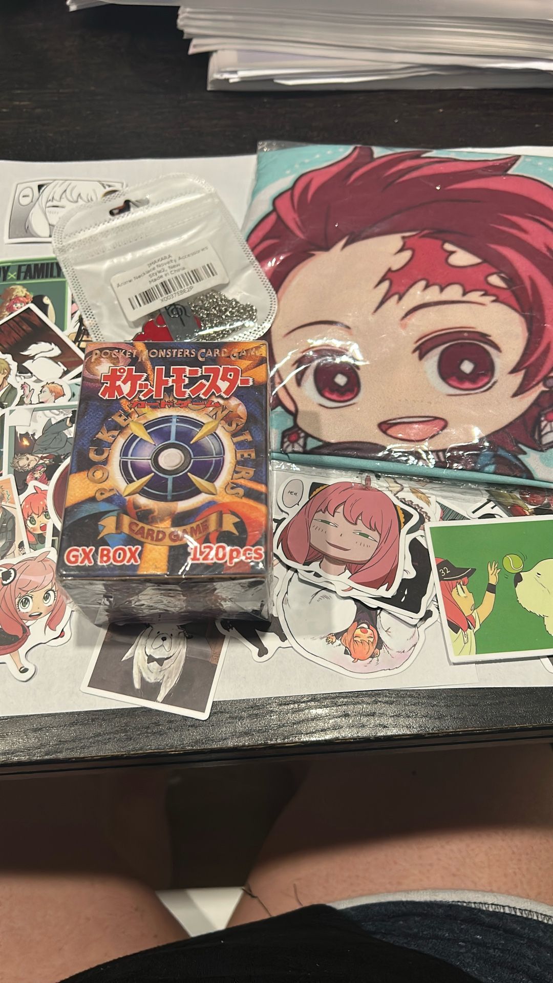 Moving, Anime , Pocket Monsters Novelty, Spy Family, Demon Slayer, Naruto, Stickers,pillowcase,necklace, Cards
