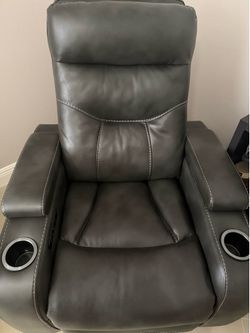 slater 2 grey micro power recliner