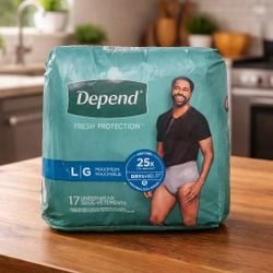 Depend Fresh Protection Adult Underwear – Size L (New)