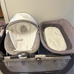 Graco Baby Pack 'n Play Snuggle Suite LX Crib Bassinet Bouncer in Abbington
