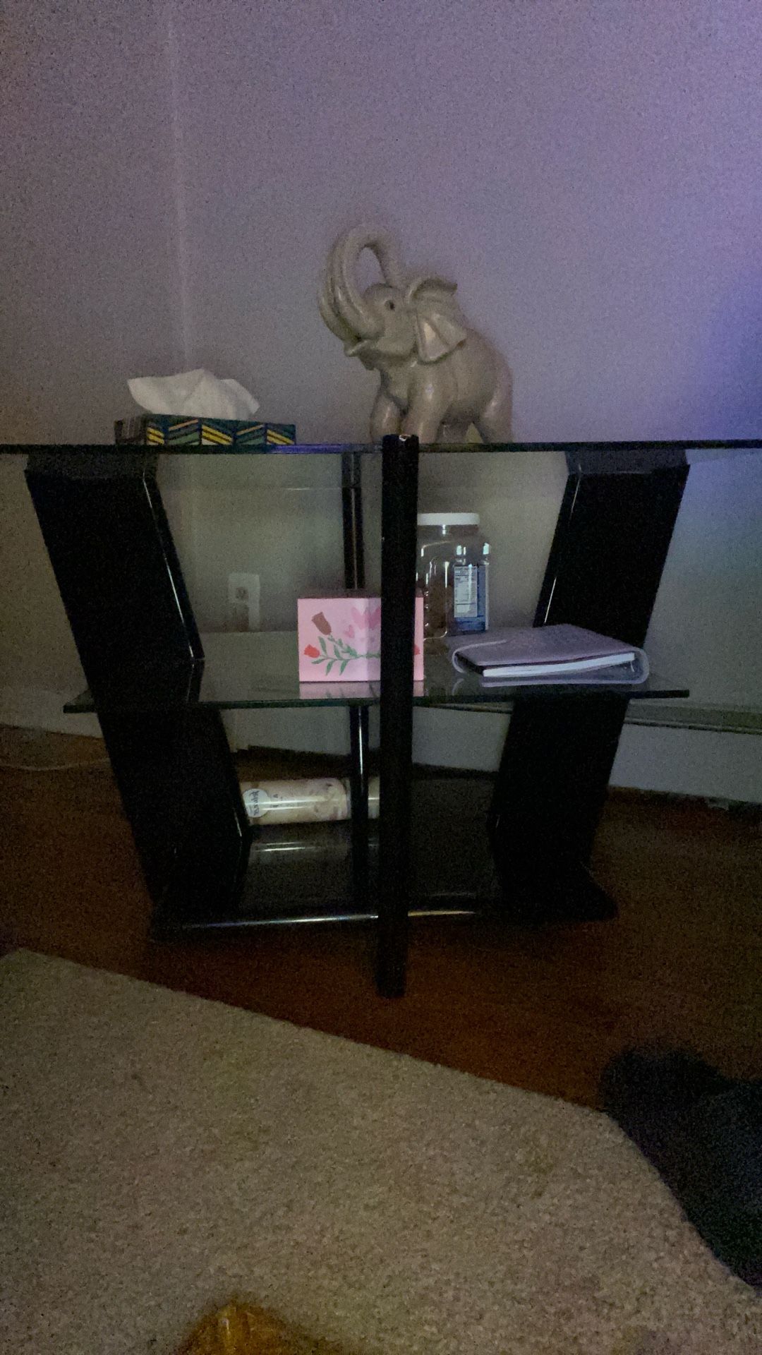 3 Tier Black And Glass Coffee Table