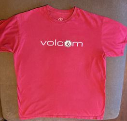Volcom Stone Logo Graphic T-Shirt Maroon Burgundy Mens XL