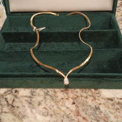 Gargantilla Nuevo,Baño De Oro 18k , Zirconia 