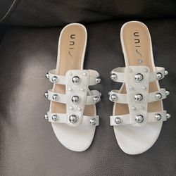 White Sandals Size 7.5