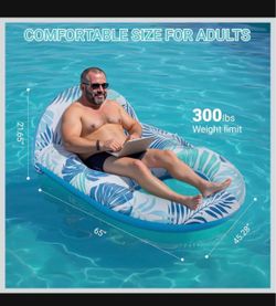 JGV Pool. Floats for Adults, Grand Extra Large Inflatable Citair Lounger Float Drink Holder, Travel Pool Beach Lake Swim Inflatables Water Floating Ra