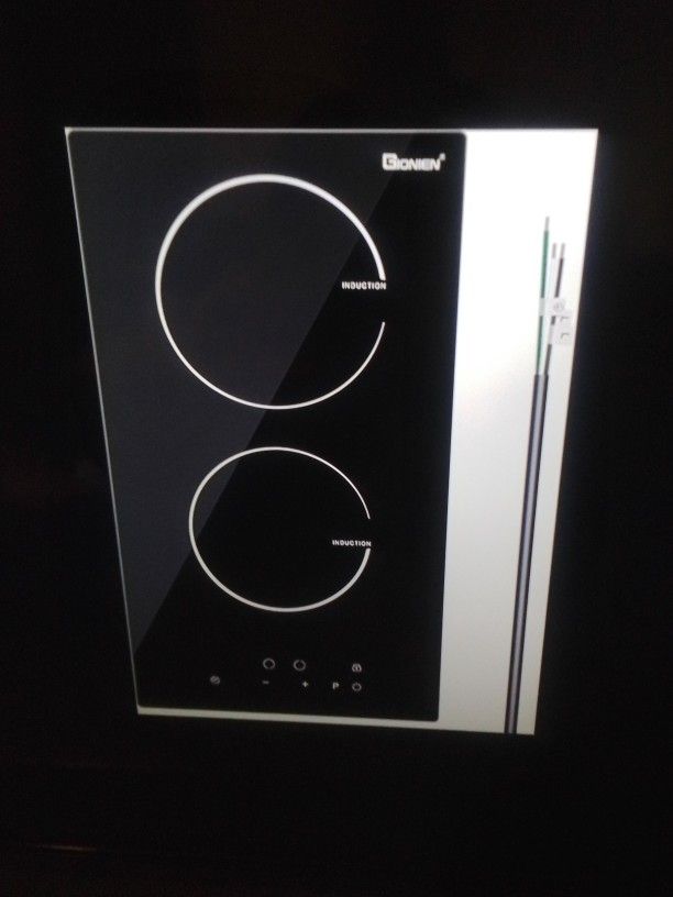 New Gionien Induction Cooktop 12" 220-240volt, Countertop Cooker 2 Burner