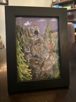 Handmade Framed Drawing - “Rust”