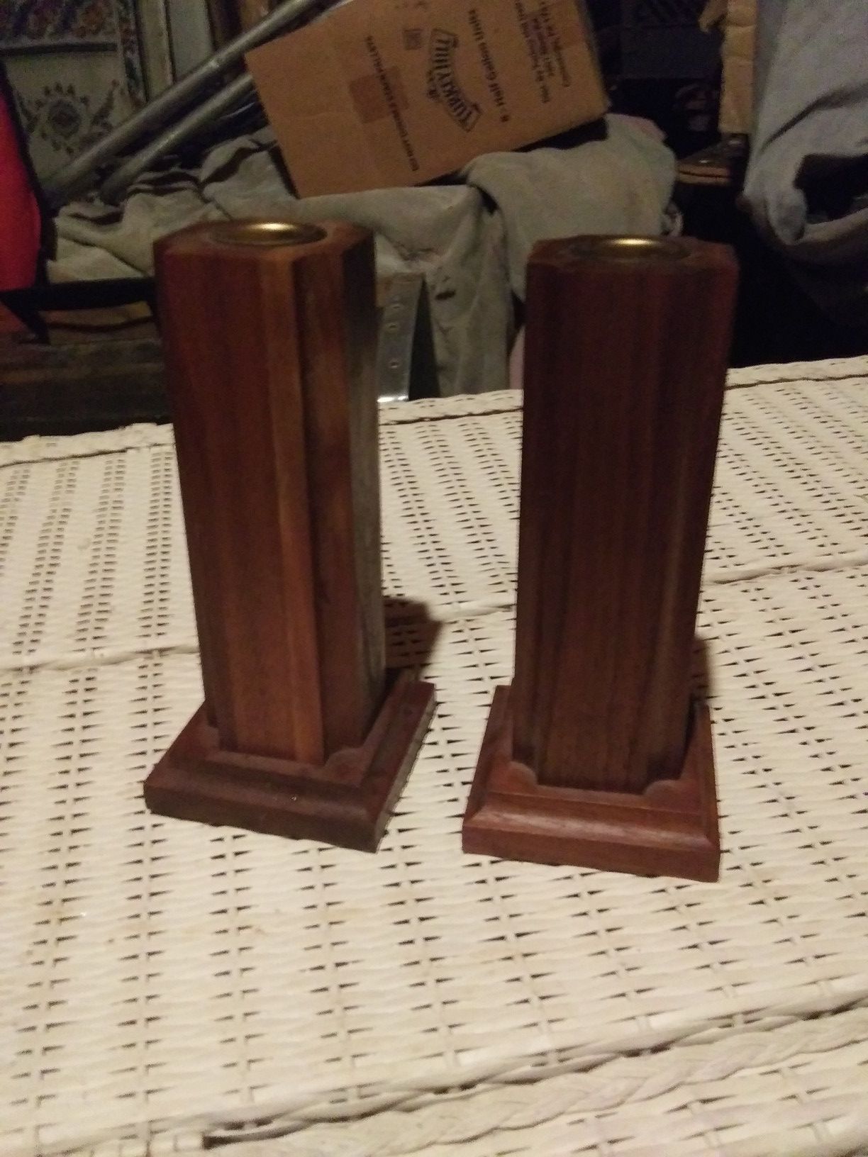 Twin Wood Candle Holders