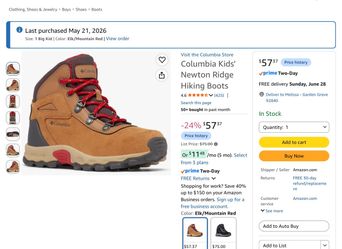 Youth Hiking Boots - Columbia size1