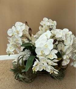 Large Orchid Silk Flower Arrangement Artificial