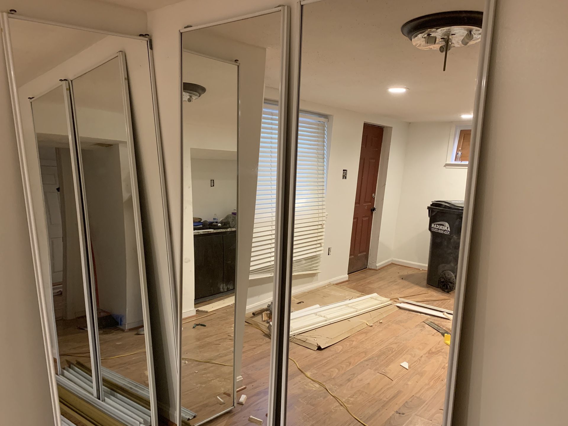 Sliding glass doors and baseboards