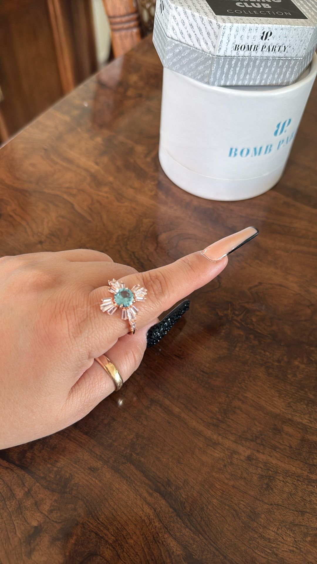 light blue ring