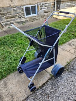 Folding Beach Cart with Mesh Basket