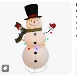Christmas Pop Up Snowman Yard Decoration With Lights 