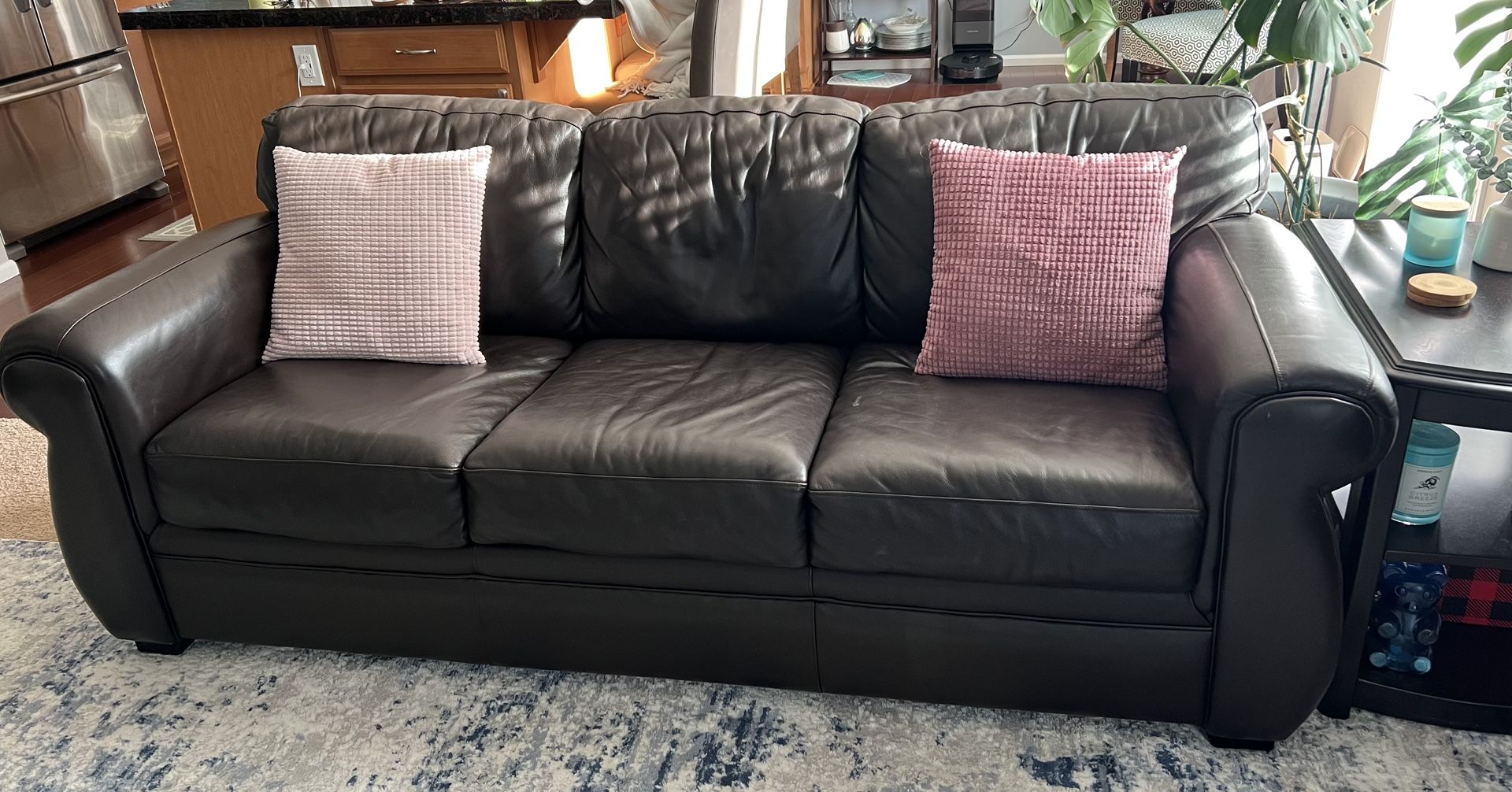 Cozy Leather Sofa Set