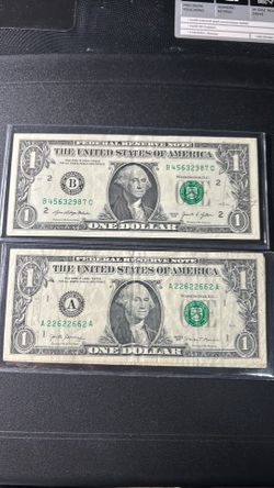 Binary and ladder one dollar bills