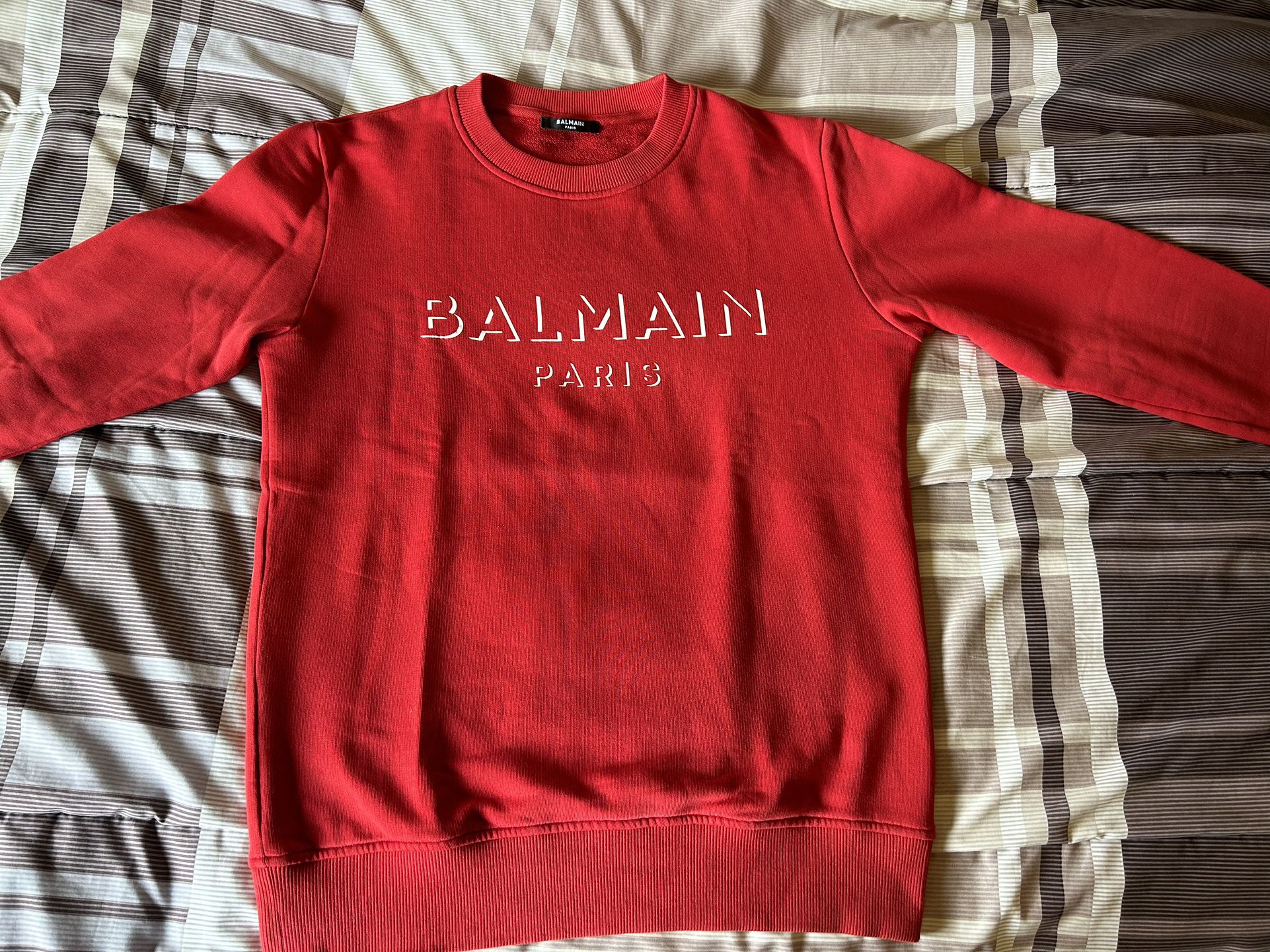 Red Balmain Sweatshirt 