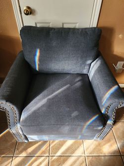 Comfy blue Armchair with Hidden Storage