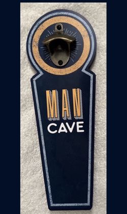 Man Cave Wooden Hanging Sign With Bottle Opener New 