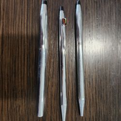 Exquisite Chrome Cross 3 Pen Set
