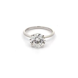 14k White Gold 3.00 CTTW Lab Grown Diamond F VS Solitaire Engagement Ring