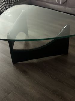 Triangular glass  modern coffee table