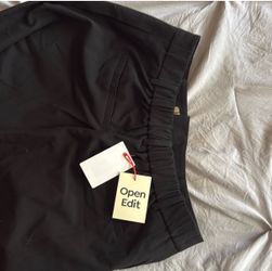 Black High-Waist Wide-Leg Trousers