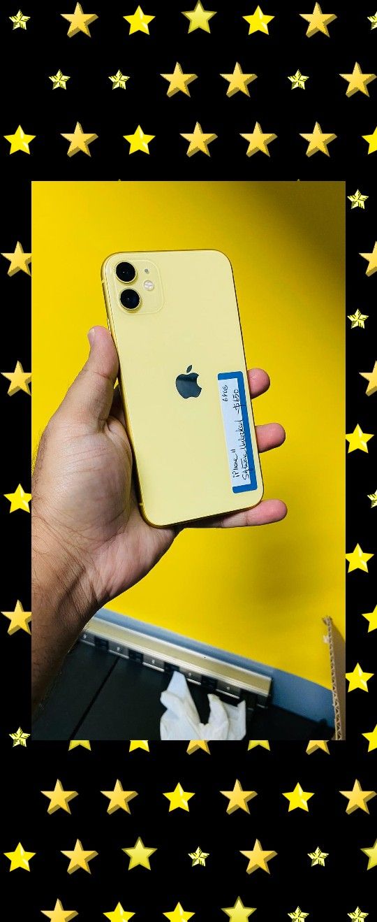 iPhone 11 yellow Tmobile Metro Att Cricket Finance for 0 Down, No Credit needed