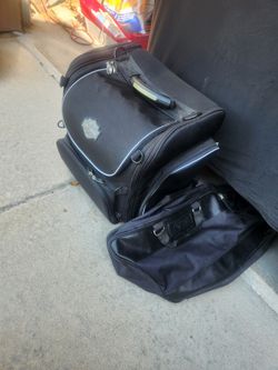 Harley Bags and Helmet