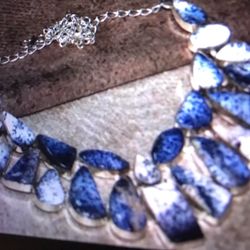 Dendritic Opal Stamped 925 Sterling Silver Necklace