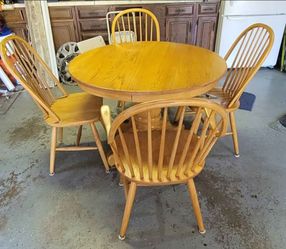 Oak Wood Table Set