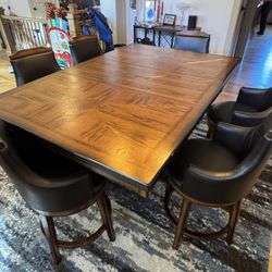 Large Wooden Dining Table Set