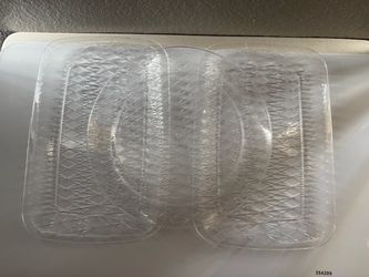 Serving Clear Plastic Trays 3Packs -2 Rectangular(L16.25”x W10.625”), 1 Circle (14”)