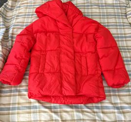 Red Puffer Jacket with Hood