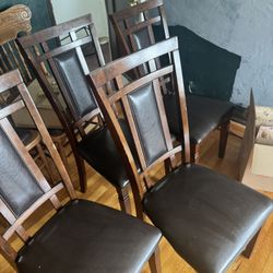 Set Of Four Wooden Dining Chairs 