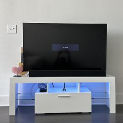 TV Stand with storage - LED Light Included