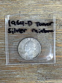 1964-D Washington Silver toned Coin