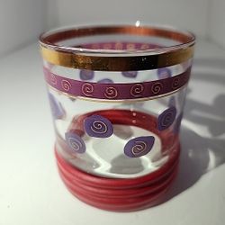 "On the rocks" lowball glass by Sue Zipkin for Sakura Sango, Swirling Design