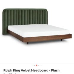 Rolph King Velvet Headboard – Plush Pacific Green | Open Box, Never Used (Delivery Available!! )