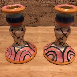 Ceramic Candlesticks (pair)