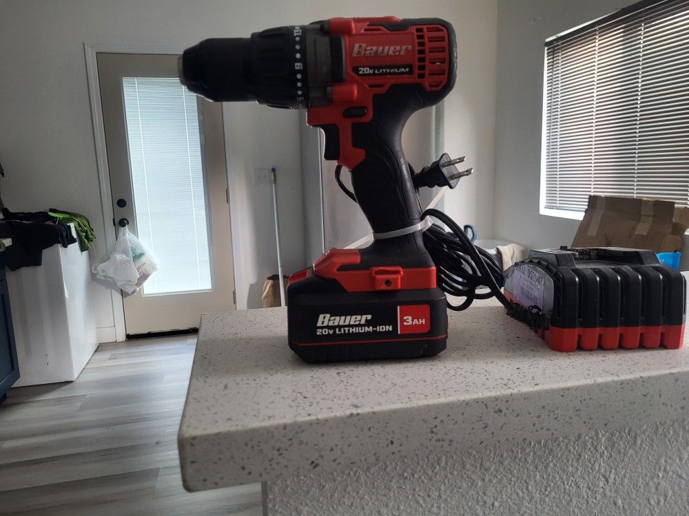 Bauer 20v Cordless 1/2 Drill W/ Battery And Charger