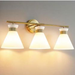 WOSHITU Bathroom Vanity Light Fixtures: 3-Lights Mid Century Modern Vanity Lights