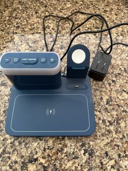 Phone And Watch Charging Station With Digital Clock