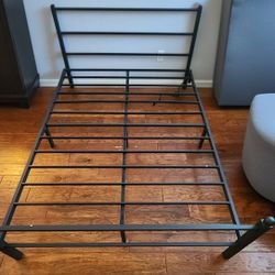 Full Size Black Metal Bed Frame Headboard Footboard 