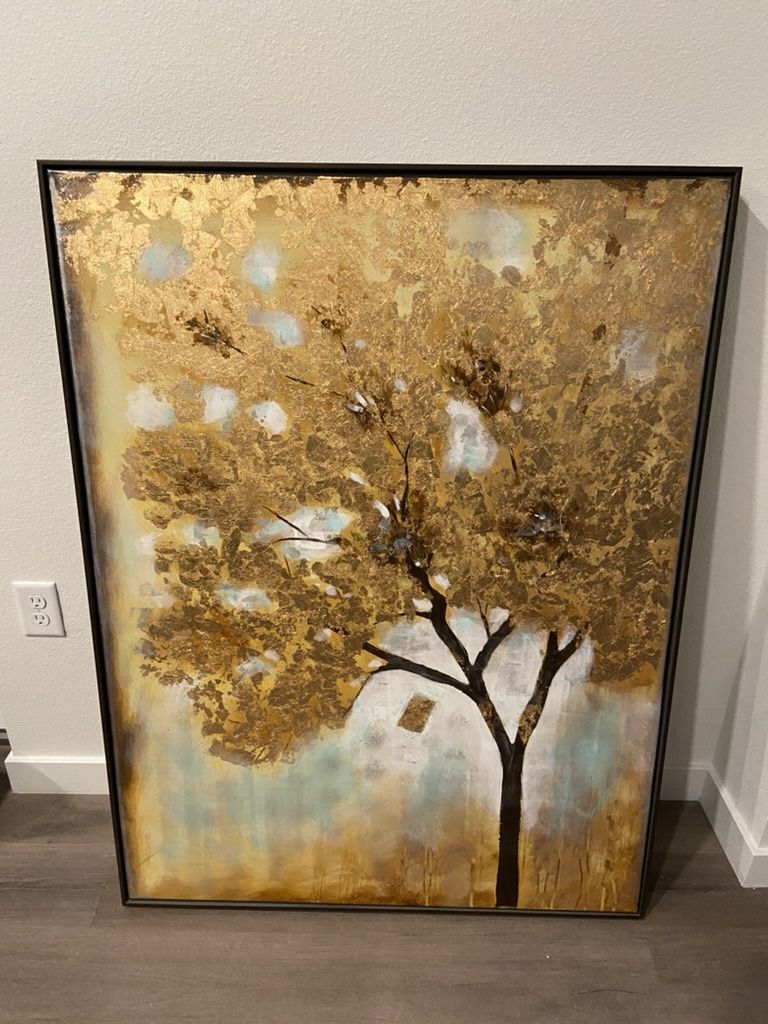 Sparkly Golden Tree Painting