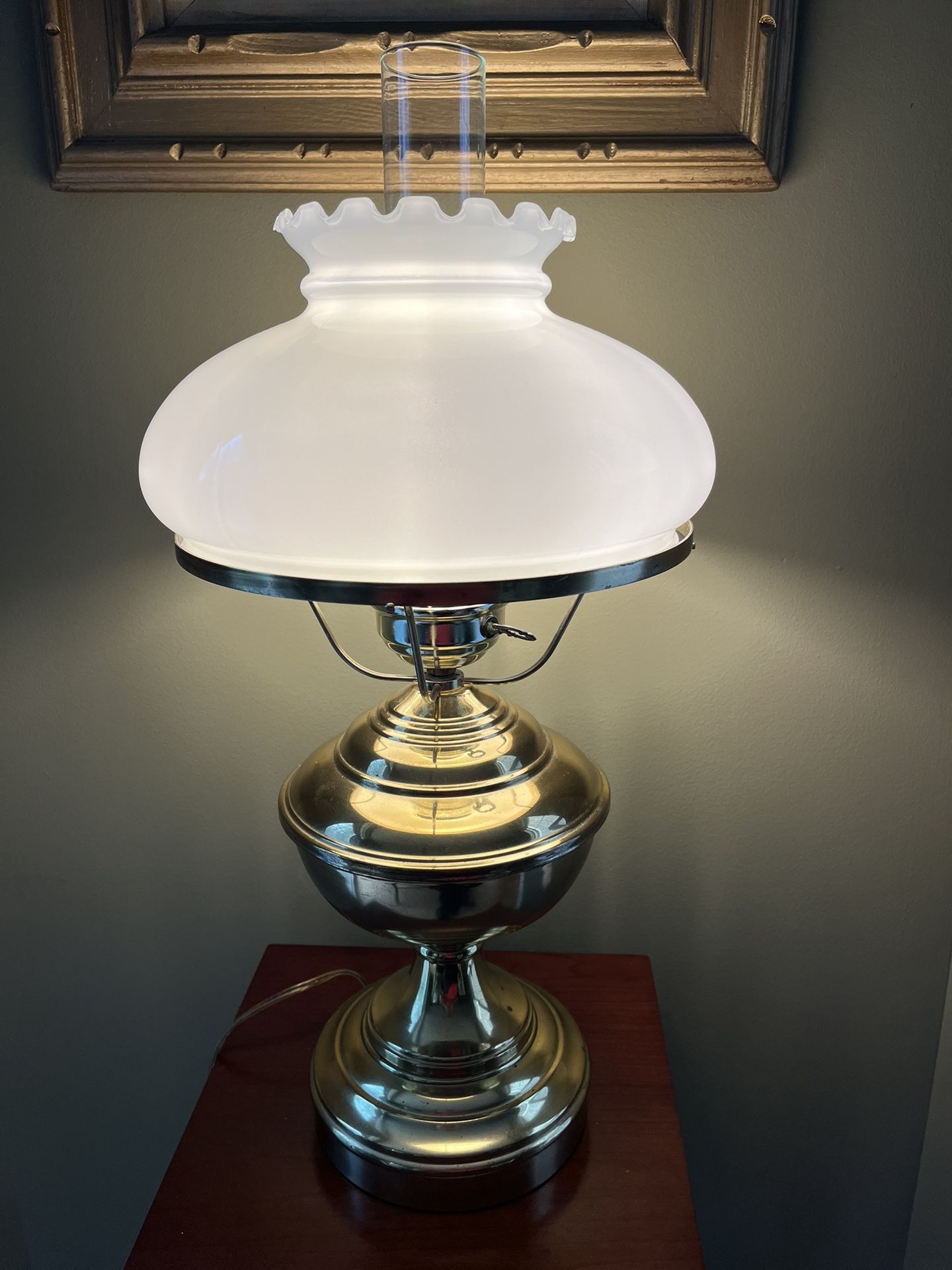 Vintage Brass Hurricane Lamp
