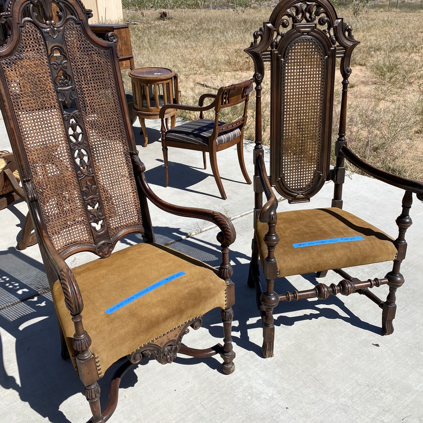 Victorian High back Chairs Values At $5000 Each Sell $1000 Each 