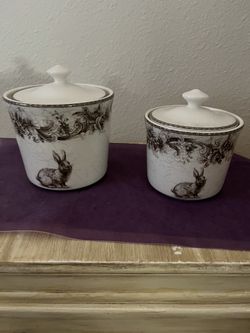 222 FIFTH canister Set Bunny/Rabbit 