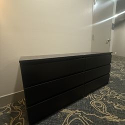 Black 6 Drawer Dresser 