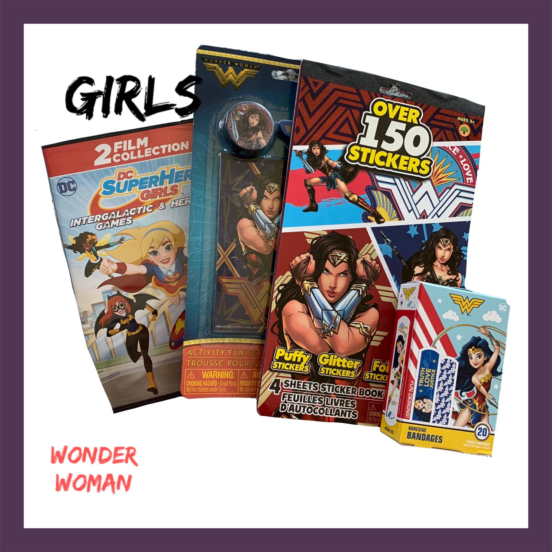 NWT Girls DC Wonder Woman 4pc Gift Set